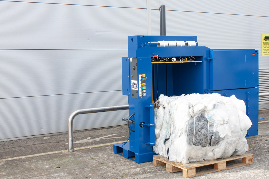 a bale of plastic from a MACFAB 100 baler